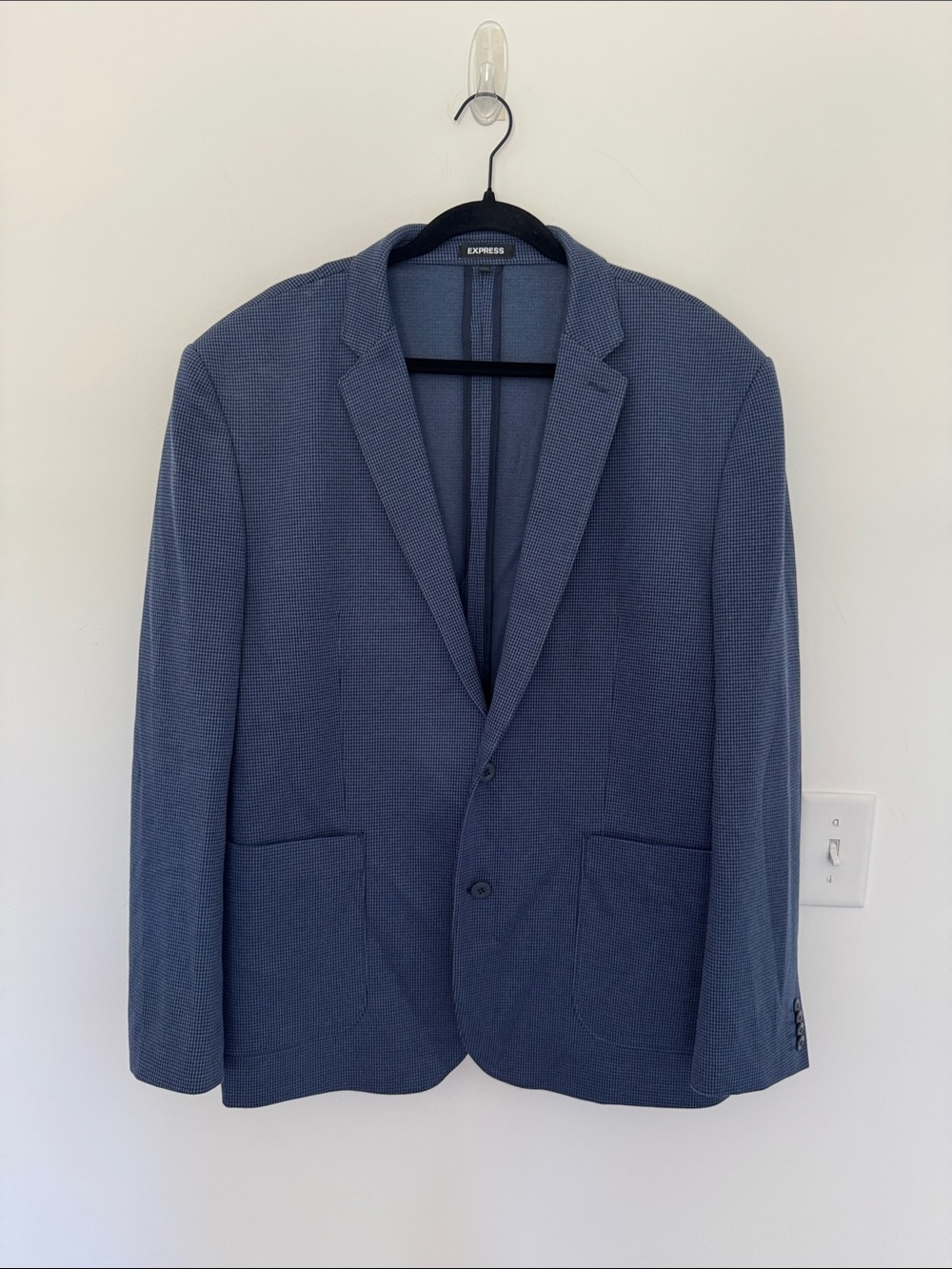 Express Men's Slim Navy Blue Knit Sport Coat - Size XL